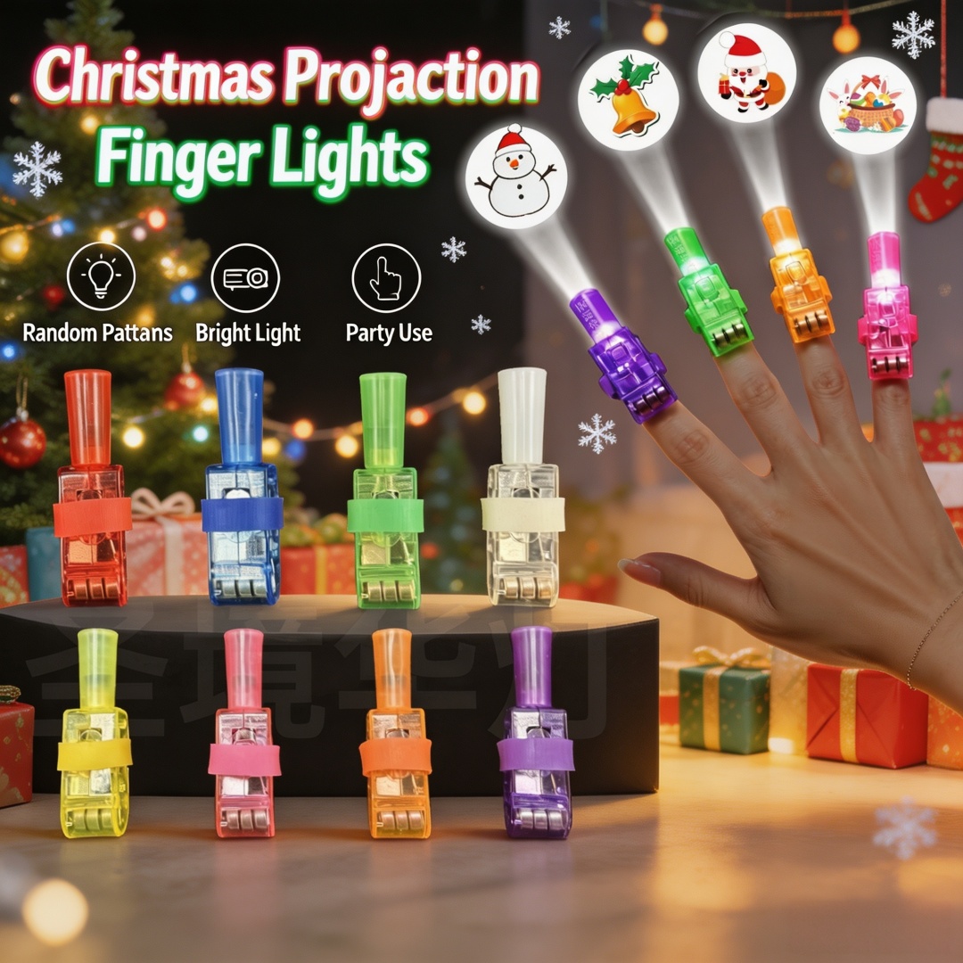 Lighting Christmas Decor - 24pcs Christmas Projection Finger Lights LED