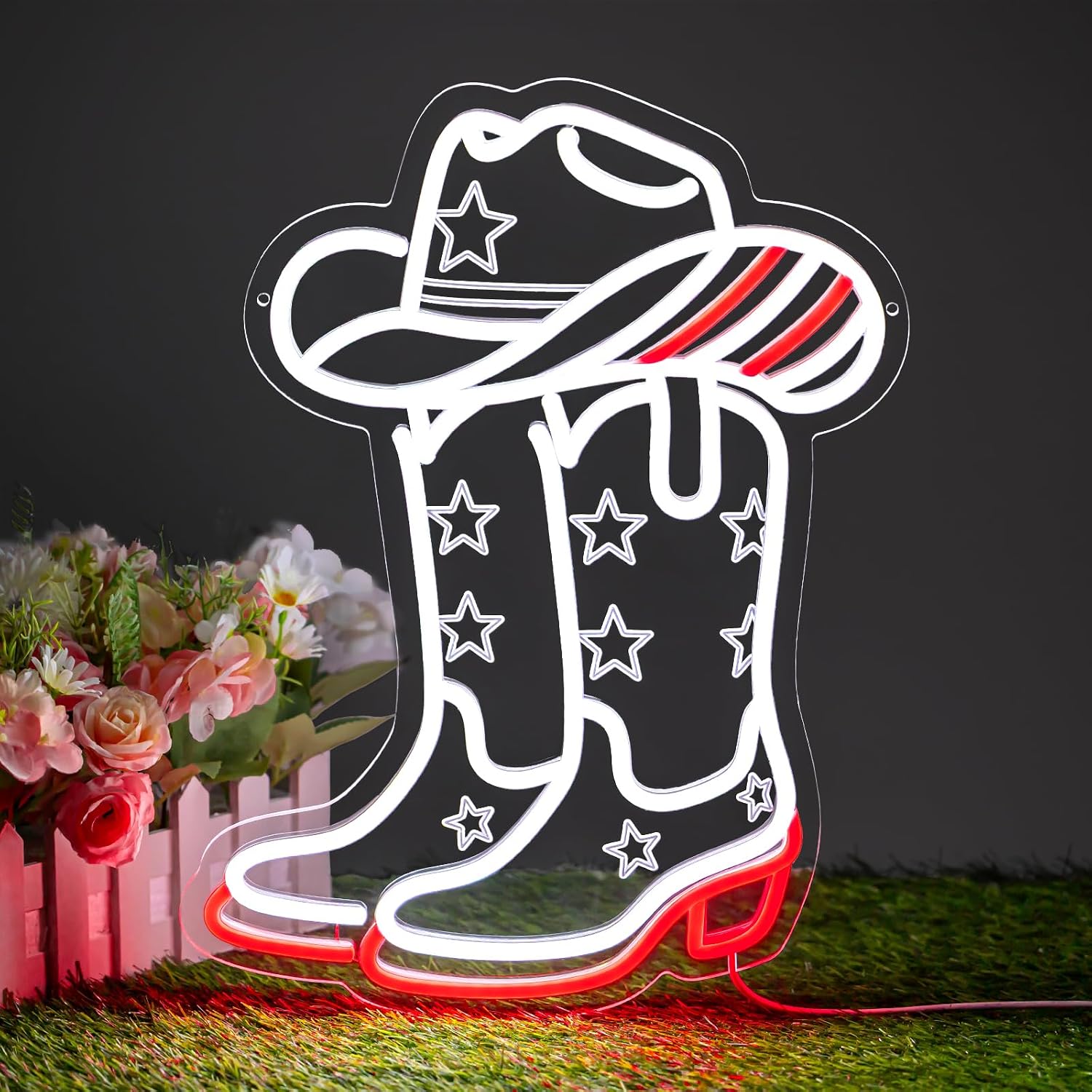 Lighting Decor Bedroom - Cowboy Boots and Hat LED Neon